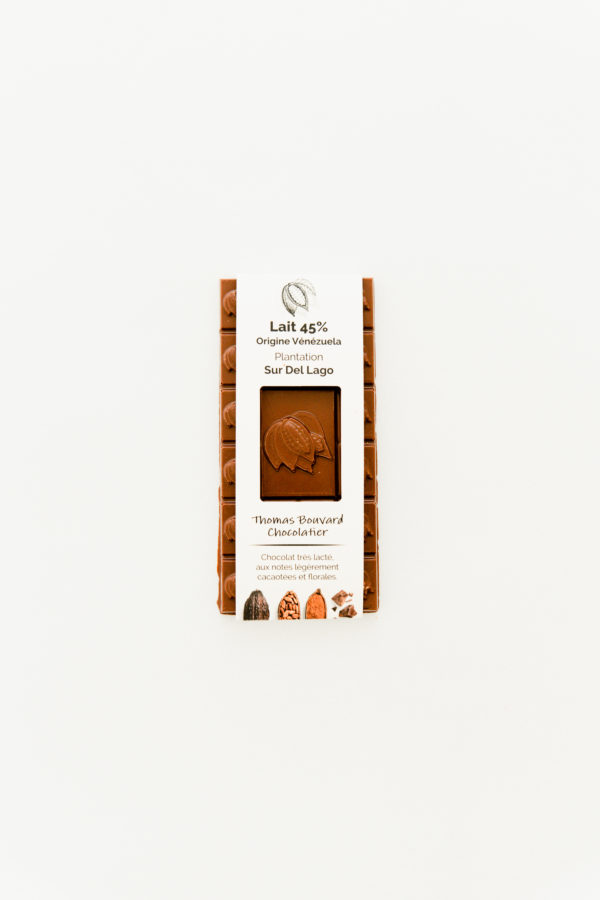 Tablette de chocolat au lait 45% Sur del Lago