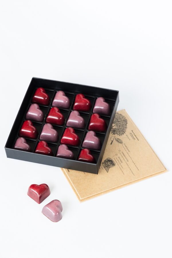 Coffret cœurs par 16 bonbons